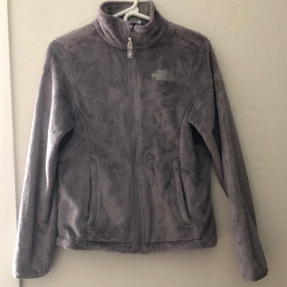 The North Face fuzzy zip up jacket